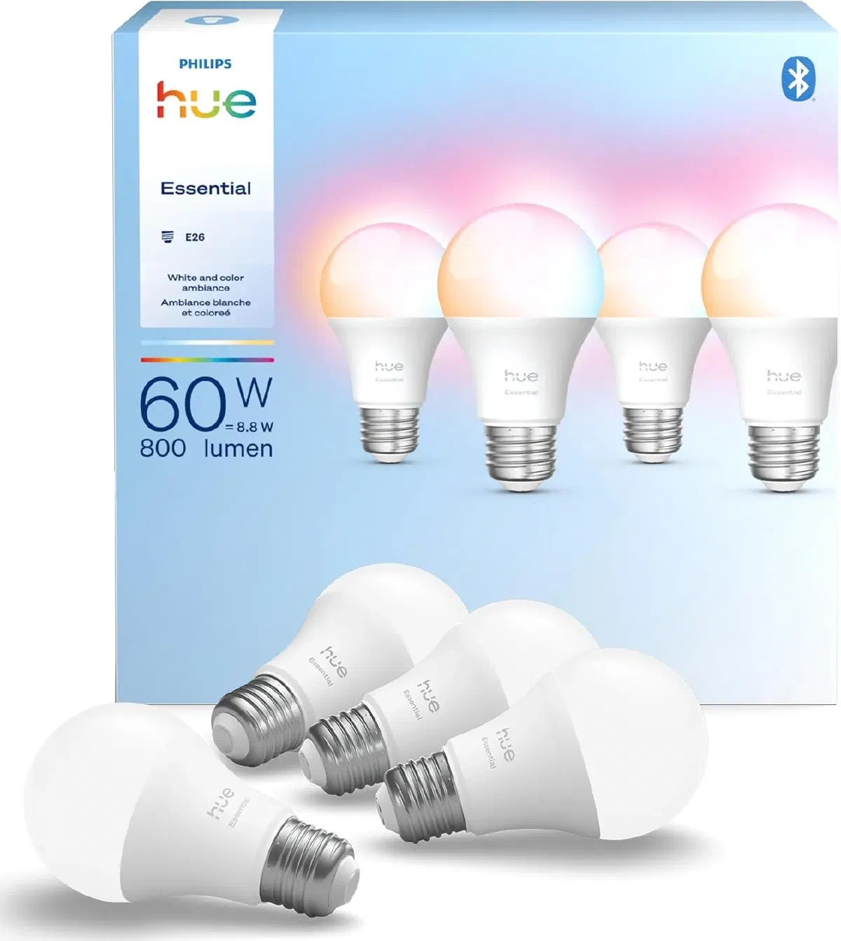 Philips Hue Essential A19 budget-friendly smart bulb for bedroom lighting